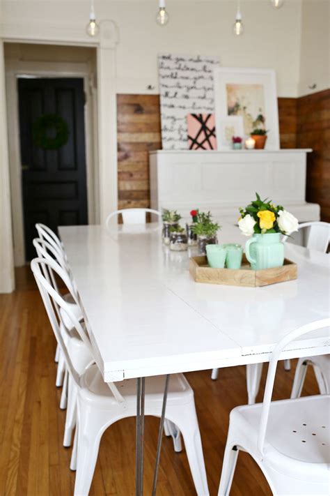 Breakfast room table painting an old bookcase vintage chandelier transformation how to transform french doors into a barn door. Tips for Painting a Dining Room Table - A Beautiful Mess