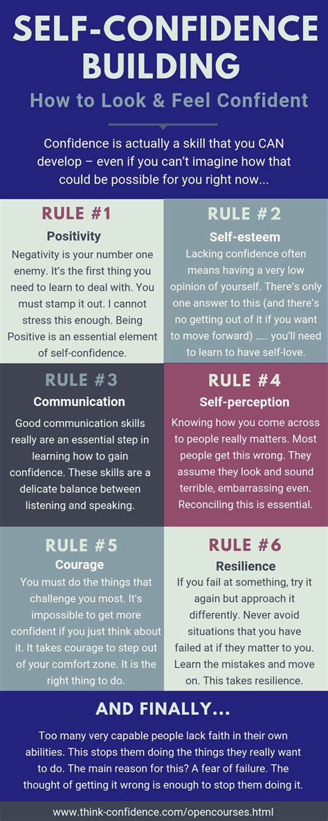 Learn The Key Steps To Building Self Confidence Click Infographic To Discover How To Look And
