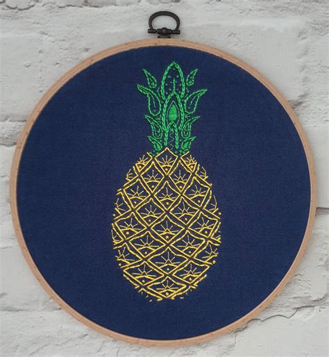 Pineapple Embroidery Kit By Paraffle Embroidery | notonthehighstreet.com