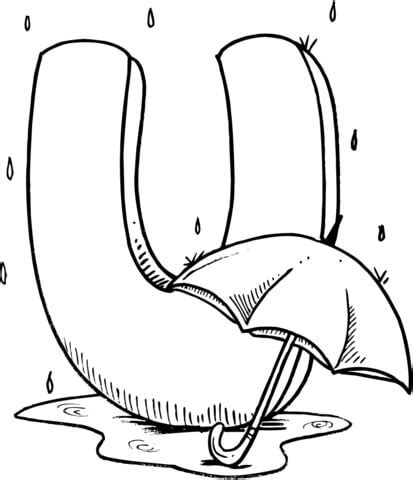 Letter U Is For Umbrella Coloring Page Pobarvanke My XXX Hot Girl