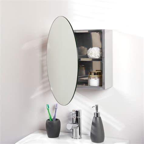 Circular Bathroom Mirror Cabinet Rispa