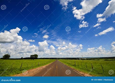Blue Sky And Road Stock Photo Image Of Nature Perspective 12514866