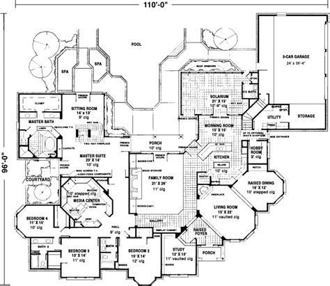 European House Plan 4 Bedrooms 3 Bath 4958 Sq Ft Plan