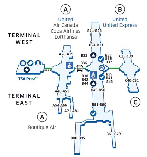Denver International Den Airport Map United Airlines