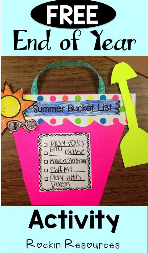 My own kids play with sand buckets all the time for anything when i was in third grade, my teacher gave my entire class a book for our end of the year gift. Fun craft activity for the end of the year. Create a summer bucket list! | Rockin Resources and ...