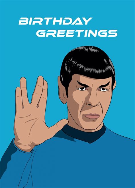 Spock Birthday Greetings Card Scribbler