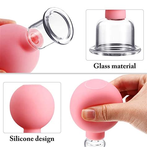 4 Pieces Glass Silicone Cupping Set Massage Vacuum Suction Cupping Cups Face Cupping For Body