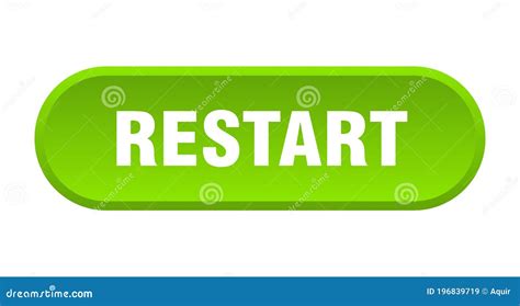 Restart Button Rounded Sign On White Background Stock Vector