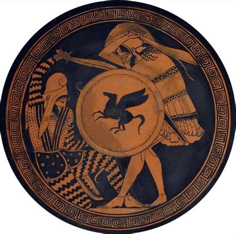 Greek Hoplite And Persian Warrior Depicted Fighting 5th C Bc R
