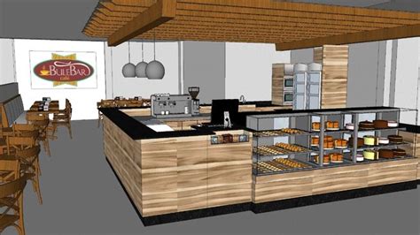 Large Preview Of 3d Model Of Bulebar CafÉ Cafe Interior Design