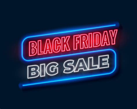 Black Friday Big Sale Banner In Neon Style Download Free Vector Art