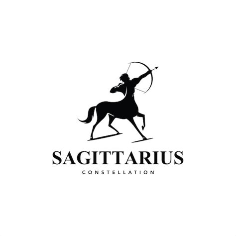Premium Vector Sagittarius Logo Black Simple Bold
