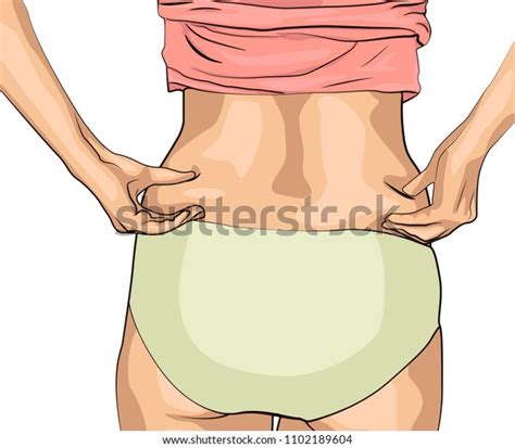 Girl Clamps Folds Her Sides Her Stock Vector Royalty Free Shutterstock