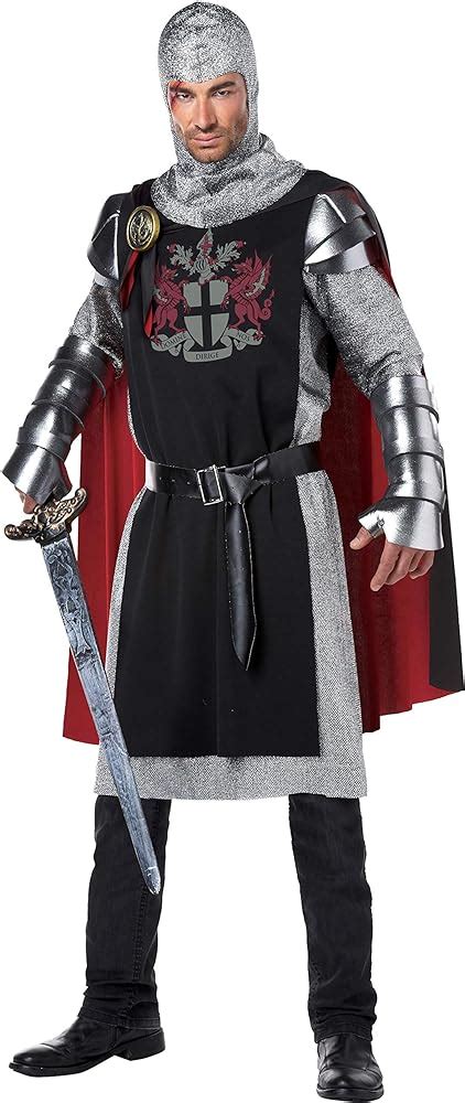 Fancy Dresses Adult Medieval Knight Costume Mens Crusader Fancy Dress