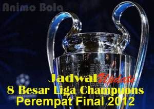 Dari 8 club yang lolos ke babak perempat final, didominasi oleh club asal inggris. ANIMO BOLA: Jadwal 8 Besar Liga Champions 2012 ...
