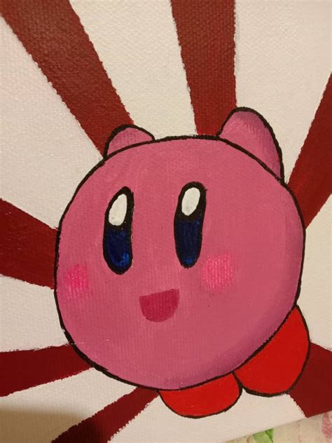 Kirby Painting On Canvas Acrylic Painting Game Character Etsy