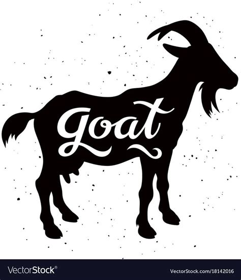 Download Goat silhouette with a calligraphic inscription Goat on a ...