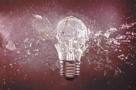 Bulb Explosion High Speed Photography Stock Image Image Of