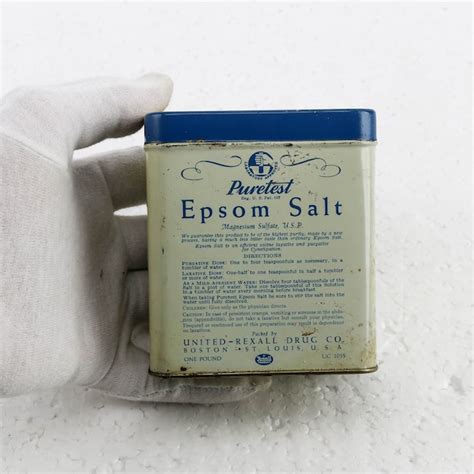 Rexall Epsom Salt Tin Etsy