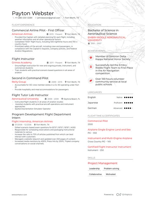 4 Pilot Resume Examples And Guide For 2023