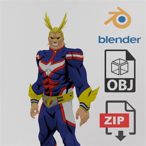 All Might My Hero Academia Textured Rigged D Render RenderHub Gallery