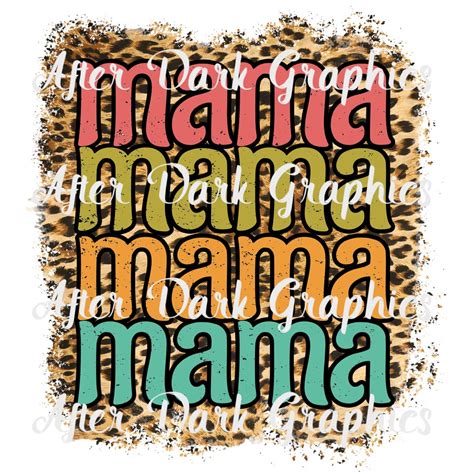 Mama Sublimation Design Cheeta Printable Png Design Mama Etsy