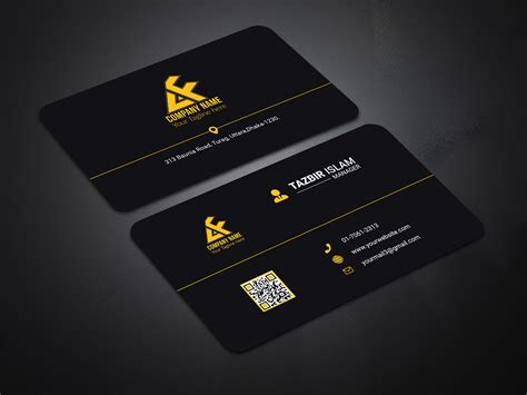 Black Business Card Design On Behance