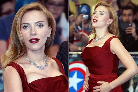 Scarlett Johansson Boobs At Captain America Premiere Star Almost Has