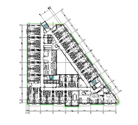 Typical Floor Plan Of Hotel Design With Part Of Architecture Dwg File Cadbull
