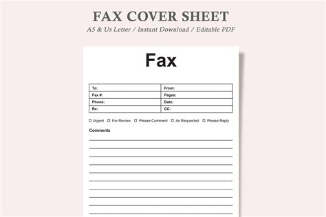 Fax Cover Sheet Templatefax Cover Sheet Graphic By Watercolortheme