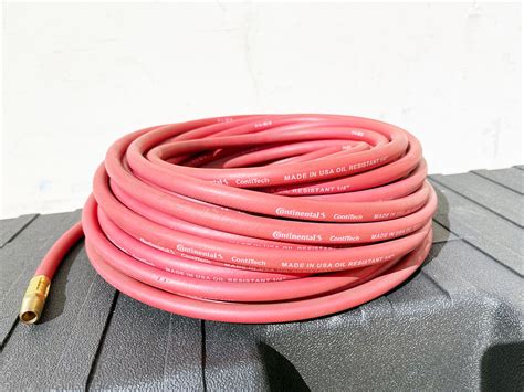 100ft X 14 Id Continental Red Rubber Air Hose 4 Compressor 14 Npt