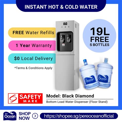 Water Dispenser Hot And Cold Pere Ocean Free X L Black Diamond Ylr L Shopee Singapore