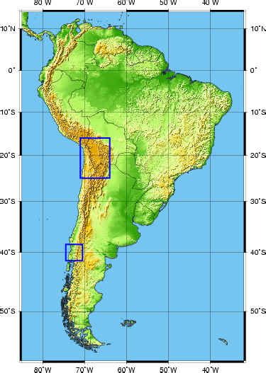 Where Are The Andes Located On A World Map United States Map