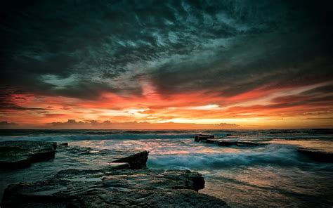 Cloudy Ocean Sunset Image Id 292131 Image Abyss