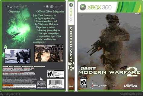 Call Of Duty Modern Warfare 2 Xbox 360 Box Art Cover By Zorfog