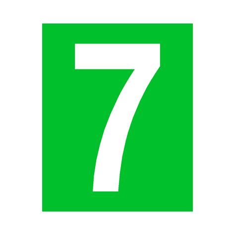 Green Number 7 Sticker Safety Uk
