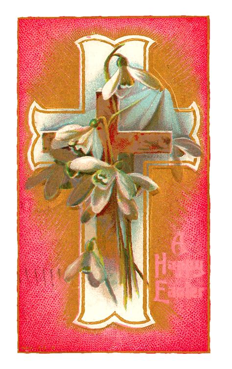 Antique Images Digital Easter Download Of Cross And White