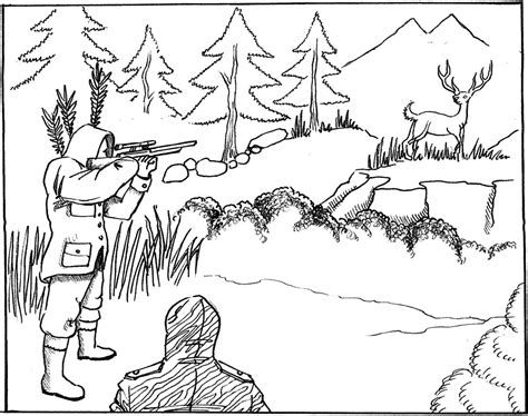 Hunting coloring pages for kids. Deer Hunting Pictures To Color | hunting,equipment,recipes ...