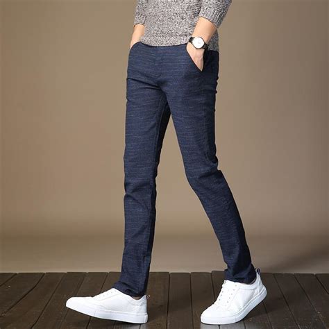 Mens Casual Pants High Quality Brand Business Pants Cotton Formal Tro