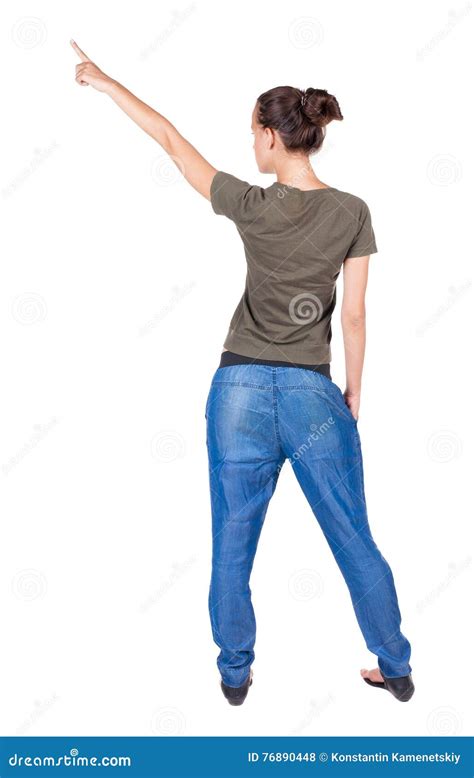 Back View Of Pointing Woman Stock Photo Image Of Beautiful Female
