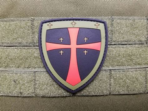 Templar Crusader Cross Pvc Od Green Morale Patch Jerusalem Catholic