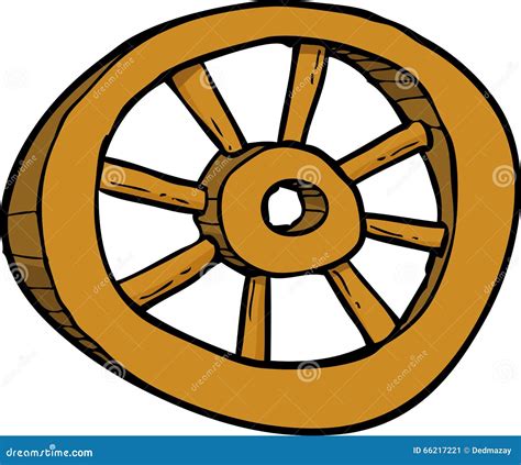 Cartoon Wooden Wheel Stock Vector Image 66217221