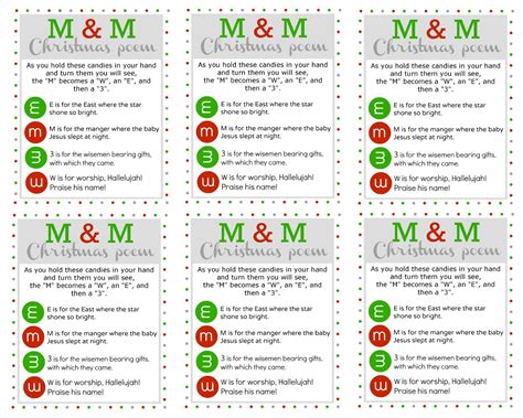 M&m christmas story as you hold these candies in your hand and turn them, you will see. M&M Christmas Poem | Christmas poems, Free christmas ...