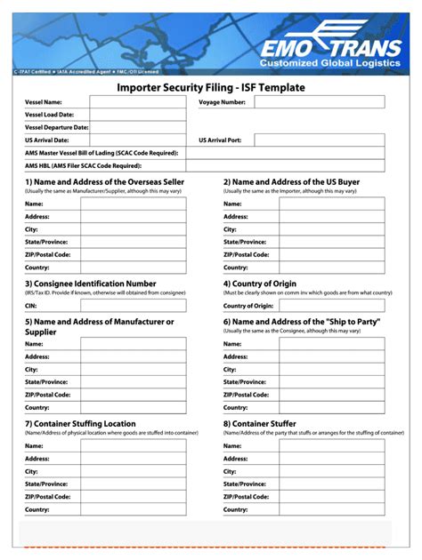 isf template edit and share airslate signnow