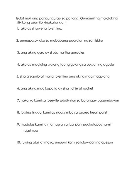 Gamit Ng Malaking Titik Online Exercise For Live Worksheets