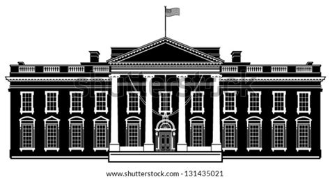 White House Washington Dc Black Silhouette Stock Vector Royalty Free