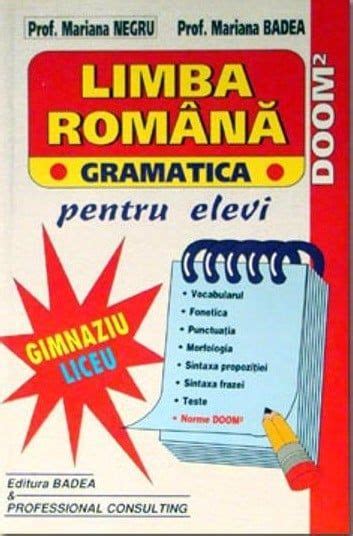 Mariana Badea Mariana Negru Limba Romana Gramatica Pentru Elevi