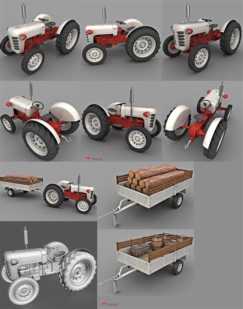 Tractor And Trailer 3d Model