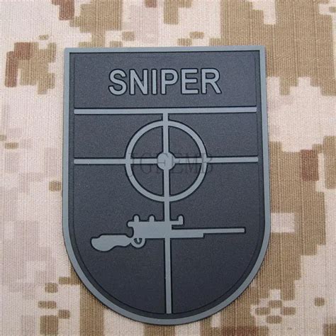 Grey Sniper Morale Military Tactics 3d Pvc Patch Badges In Patches From