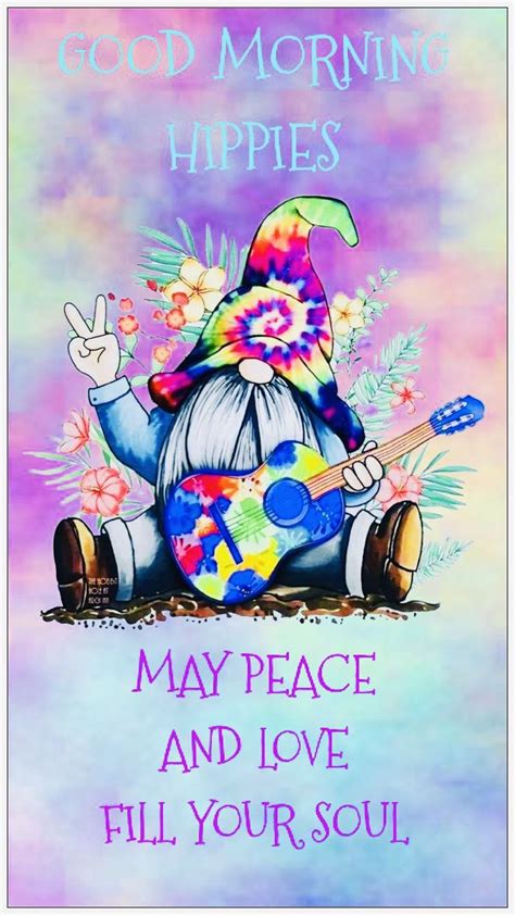 Good Morning Hippies Gnome Card
